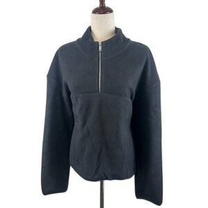 UGG‎ Cassady Micro Uggfluff Half Zip Pullover Black Ink Top Women's Size 2X
